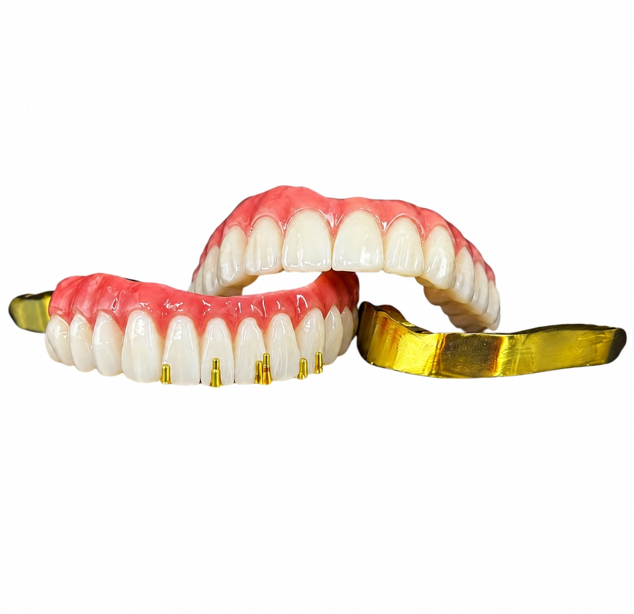 Finished All-on-X zirconia full-arch restoration