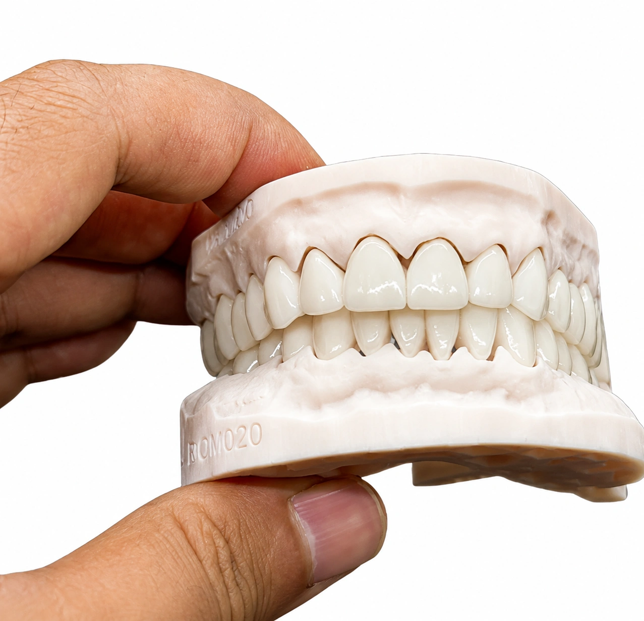 Finished full zirconia crown restoration